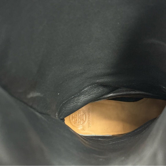 Tory Burch Black Leather Heeled Tall Boot 10 1/2 M - Picture 15 of 16